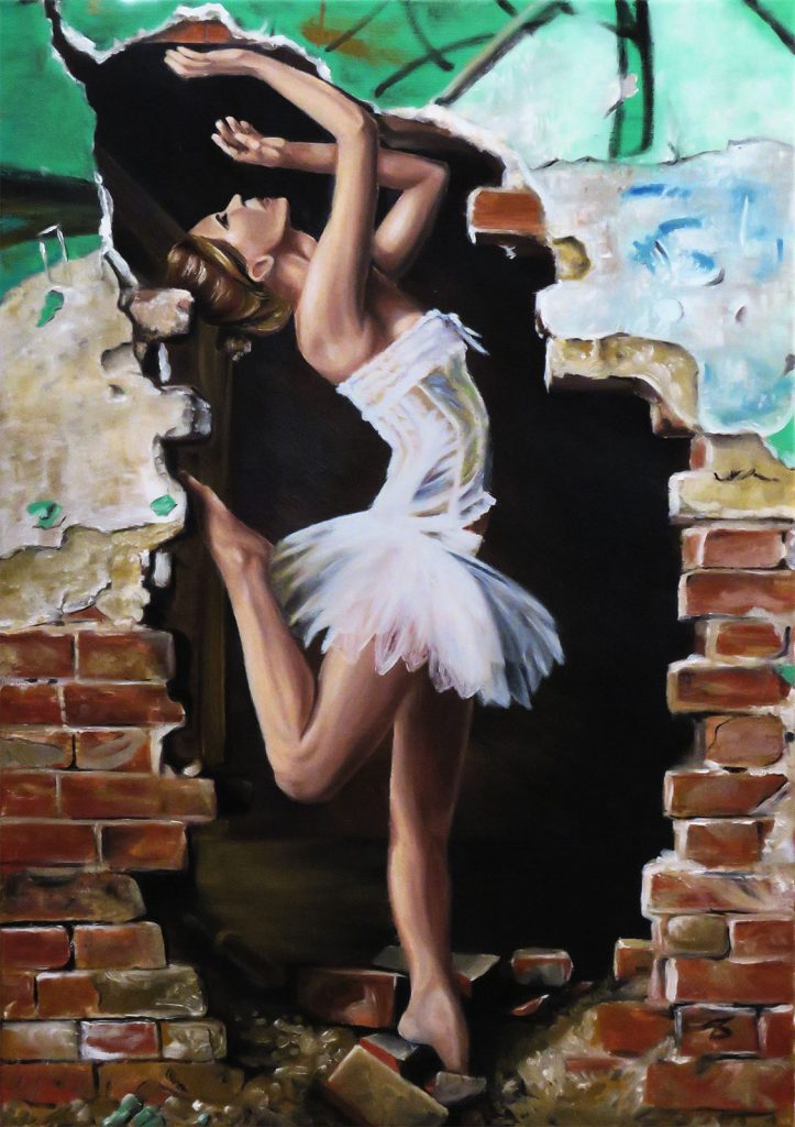 Ballerina oil painting on canvas