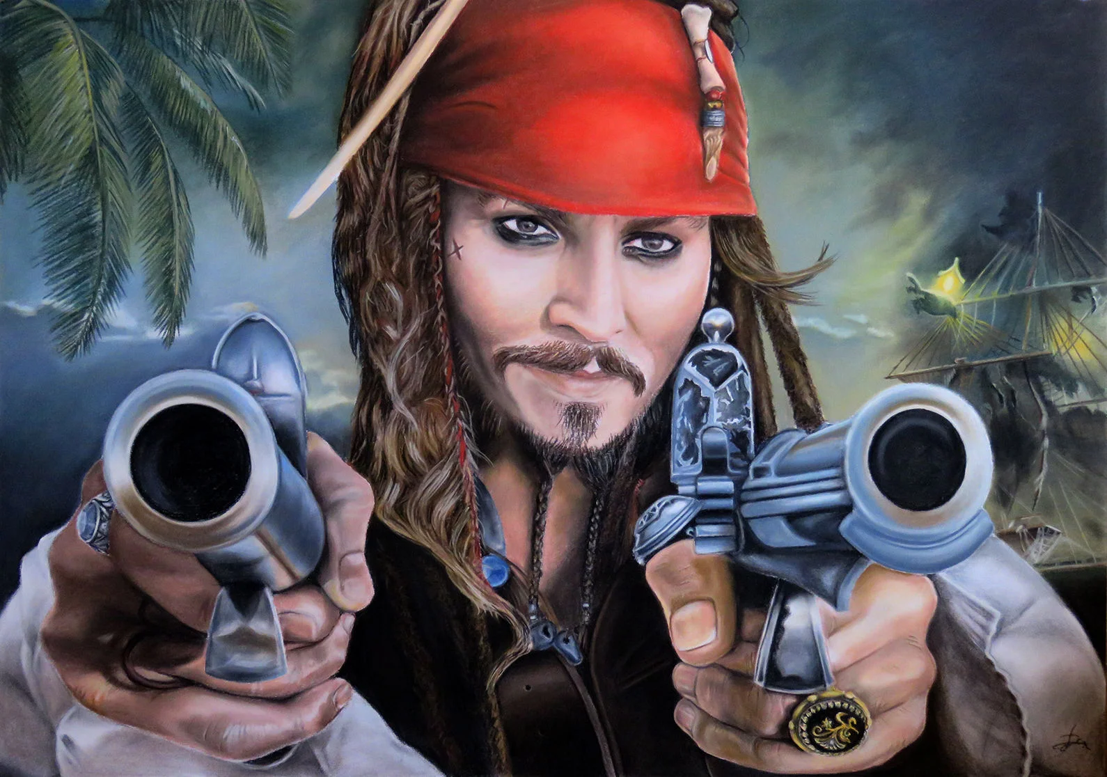 Jack Sparrow pastel pencil drawing