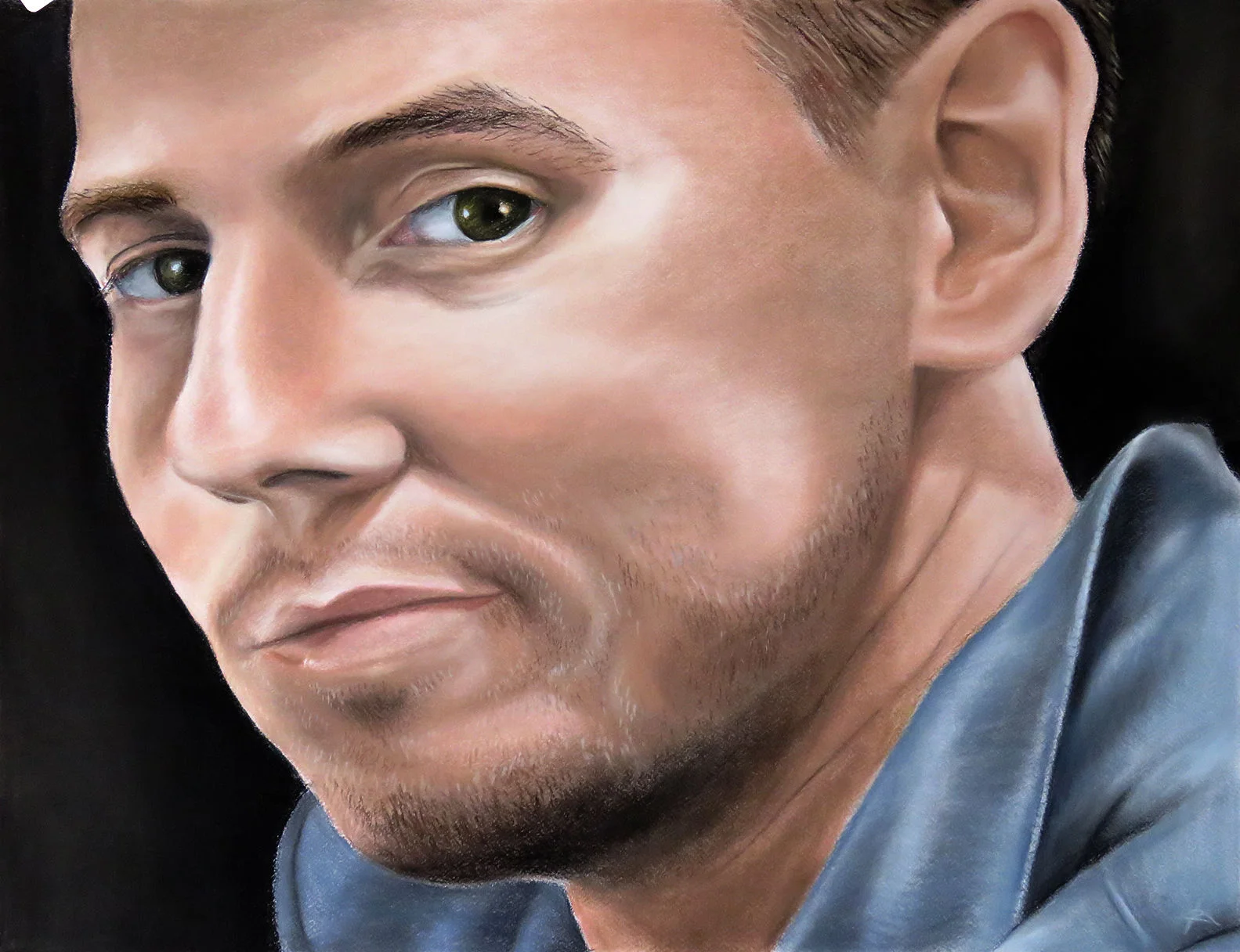 Milan (Portrait) pastel pencil drawing